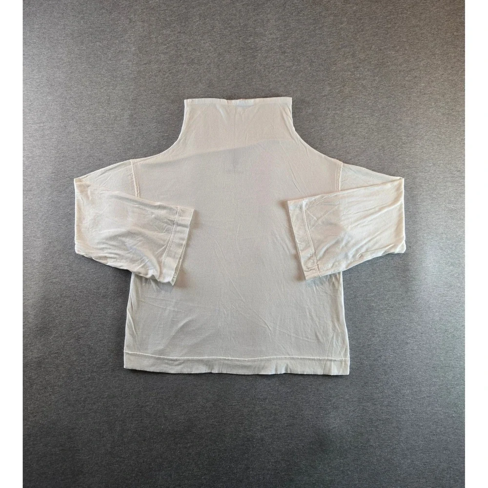 We The Free Top Women XS White Funnel Neck Long Sleeve Cotton Relaxed OB1122008‎